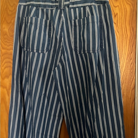 American Eagle Striped Blue Wide-Leg Pants Size 10 - Picture 4 of 8